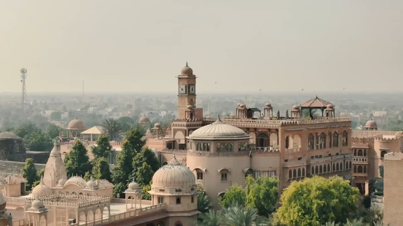 Aerial view of Jodhpur's palace and old city skyline at dusk